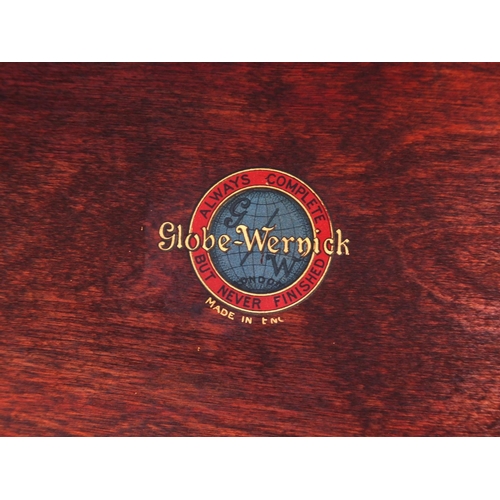 30 - Globe-Wernick three section mahogany book case, 106cm H x 86cm W x 27cm D