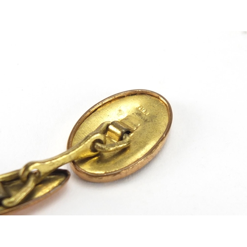 247 - Pair of gilt metal equestrian cufflinks, approximate weight 4.7g