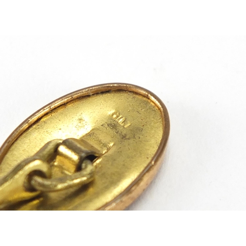 247 - Pair of gilt metal equestrian cufflinks, approximate weight 4.7g