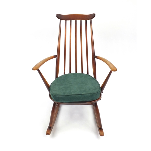 32 - Ercol stick back rocking chair, 85cm H