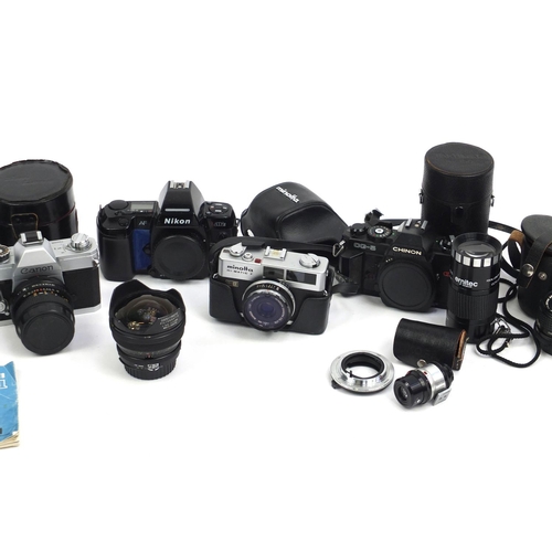 212 - Cameras and lenses including a Canon AD-1 and Canon FTB