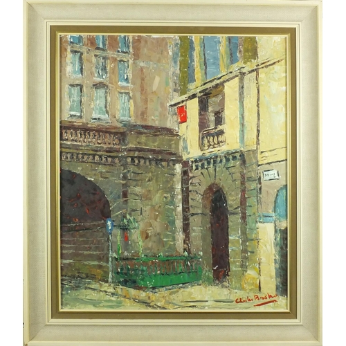 57 - Charles Brooks - Oil onto board, roadside, mounted and framed, 59cm x 49cm excluding the mount and f... 