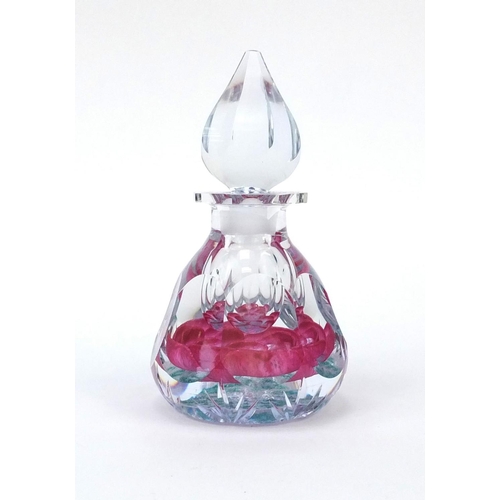 360 - Caithness Regal Rose limited edition glass perfume bottle, from the Queens 80th birthday collection,... 