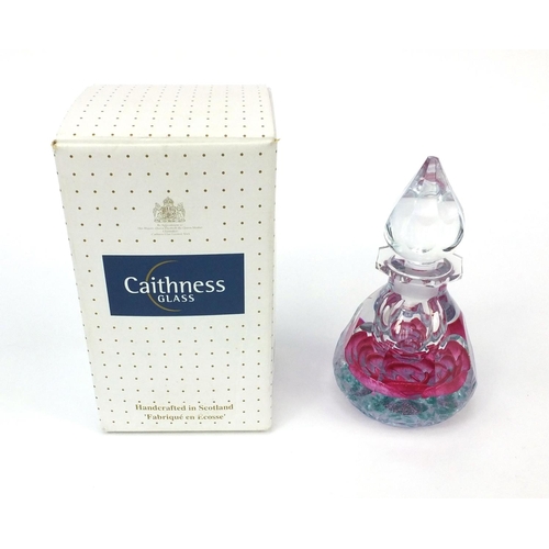 360 - Caithness Regal Rose limited edition glass perfume bottle, from the Queens 80th birthday collection,... 