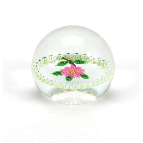 365 - Caithness camellia limited edition glass paperweight with certificate and box,  designed and made by... 