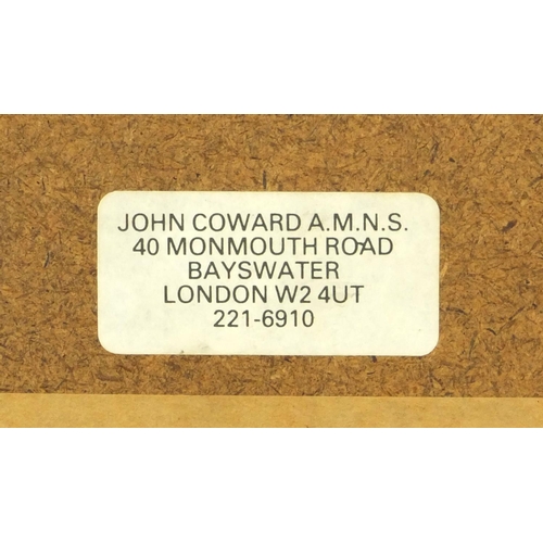 234 - John Coward - Two watercolour onto cards, buildings before landscapes, dated 1993 and 1994, both mou... 