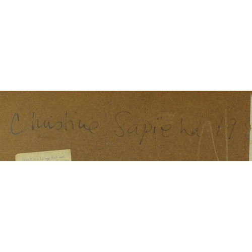 235 - Christine Sapieha - Acrylic, inscribed Ghent The Art Show and Francis Kyle Gallery labels verso, mou... 