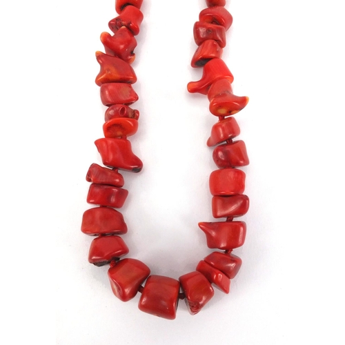 259 - Semi precious stone necklaces including quartz and a coral example