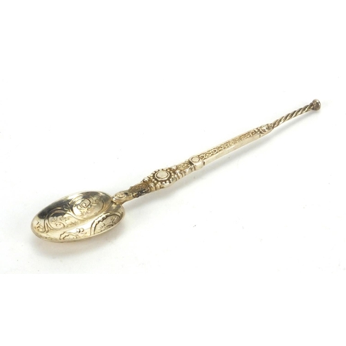 273 - Set of ten unmarked silver teaspoons, 12cm long, approximate weight 113.0g