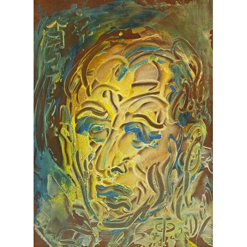 417 - Portrait of a man, oil onto board, signed T O'Donnell, mounted and framed, 29cm x 22.5cm