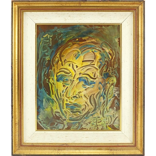 417 - Portrait of a man, oil onto board, signed T O'Donnell, mounted and framed, 29cm x 22.5cm