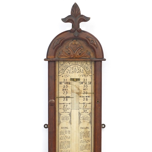 150A - Oak Admiral Fitzroys barometer case, 118cm H