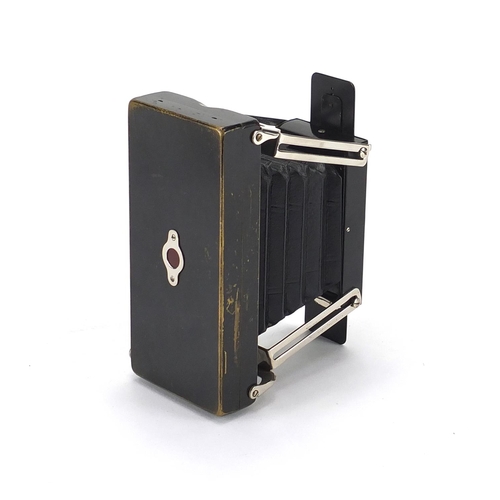 32 - Vintage Ensignette De Luxe folding camera made by Houghtons of England, with leather case, patent 28... 