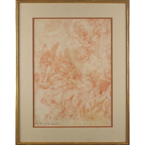 760 - The Last Judgement, 18th century Old Master chalk onto paper, mounted and framed, 35cm x 24cm