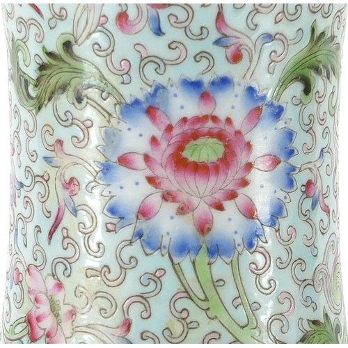 252 - Chinese porcelain bulbous vase, hand painted in the famille rose palette with birds, ducks, flowers ... 