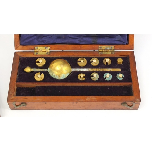 61 - Scientific and drawing instruments including a Victorian drawing instrument set with engraved brass ... 