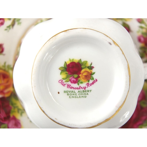 2089 - Royal Albert old country roses tea and dinnerware including  teapot and coffee pot, the largest 23cm... 