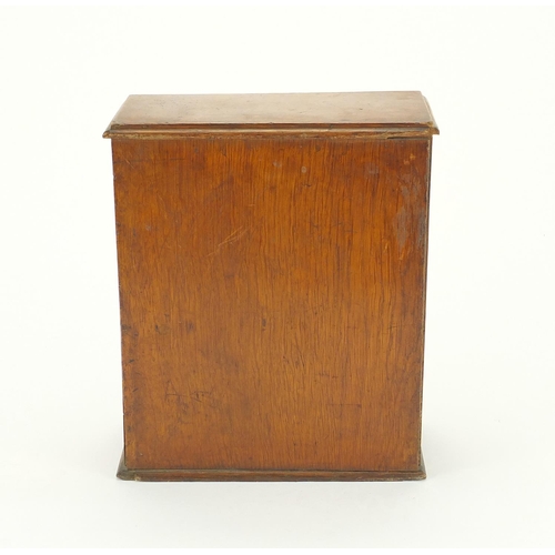 2130 - Oak key cabinet, 27cm x 23cm x 11cm