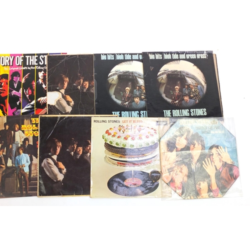 2782 - Rolling Stones vinyl LP records including Let It Bleed, Get Yer Ya-Ya's Out!, Big Hits and Its Only ... 