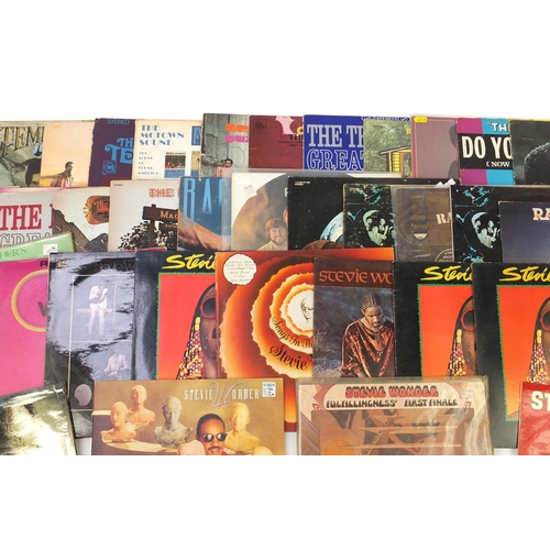 2792 - Motown vinyl LP records including Stevie Wonder, Temptations, Four Tops, JR Walker, Jimmy Ruffin and... 