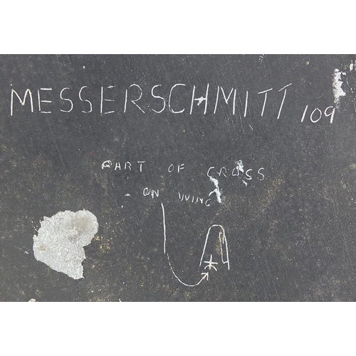 197 - Military interest Messerschmitt cross wing fragment, 20cm wide