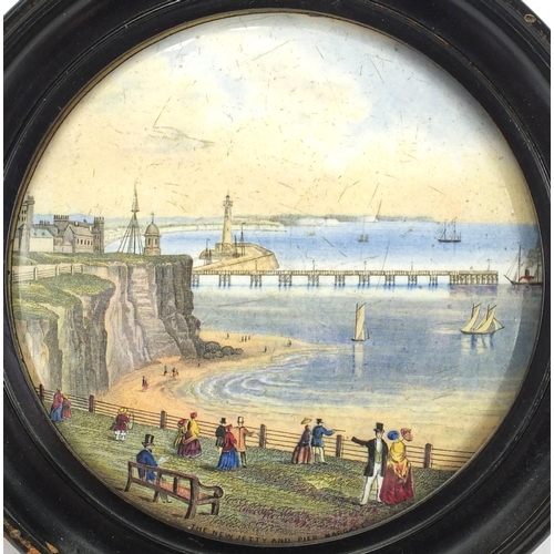 466 - Two Victorian prattware pot lids, Wellington and The New Jetty & Pier Margate, both housed in ebonis... 