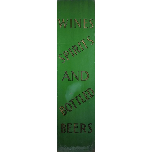 53 - Vintade Wines, Spirits and Bottled Beers glass sign, 180cm x 49cm