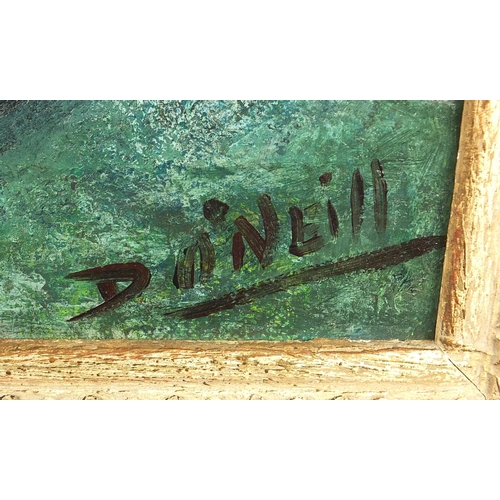 758 - Seated sailor, oil onto canvas, bearing a signature D O'Neill   framed, 45cm 34cm