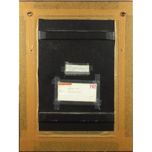 766 - William Mulready - Assessment, oil onto wood panel, labels verso, framed, 43cm x 29cm