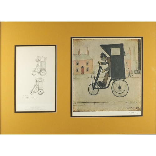 728 - Laurence Stephen Lowry RBA RA - The contraption, pencil signed coloured print, limited edition of 75... 