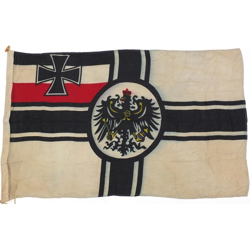 201 - World War I German Military Kriegsmarine Marine flag, dated 1915, 150cm x 85cm