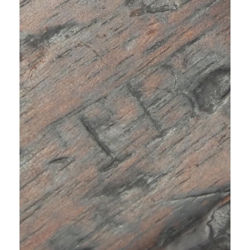 215 - Antique flint lock pistol with brass mounts, engraved Tower, GR emblem and proof marks, initialled T... 