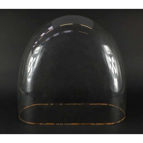 143 - Large Victorian glass dome, 47cm high