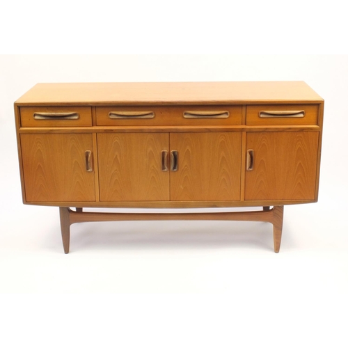 2039 - 1970's G-plan teak sideboard with three drawers above four cupboard doors, 85cm H x 152cm W x 46cm D