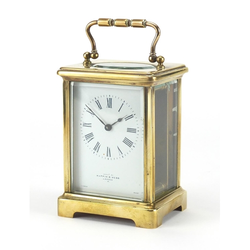 2135 - Brass cased carriage clock by Mappin & Webb, 11cm high