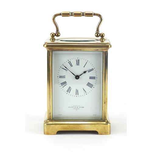 2135 - Brass cased carriage clock by Mappin & Webb, 11cm high