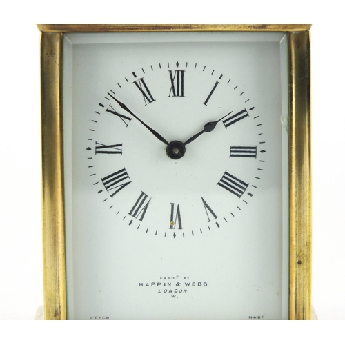 2135 - Brass cased carriage clock by Mappin & Webb, 11cm high