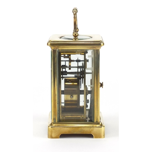 2135 - Brass cased carriage clock by Mappin & Webb, 11cm high