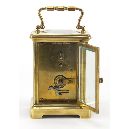 2135 - Brass cased carriage clock by Mappin & Webb, 11cm high