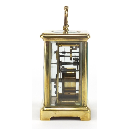 2135 - Brass cased carriage clock by Mappin & Webb, 11cm high