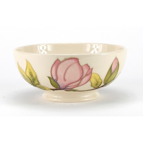 2113 - Moorcroft magnolia patterned bowl, 16.5cm in diameter