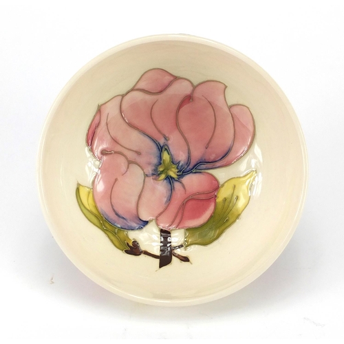 2113 - Moorcroft magnolia patterned bowl, 16.5cm in diameter