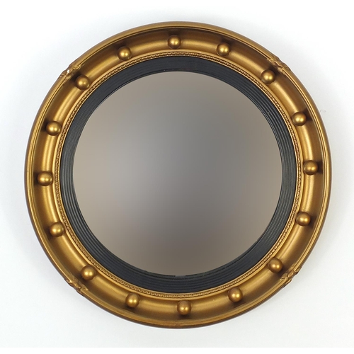 2017 - Circular gilt framed convex mirror, 41cm in diameter