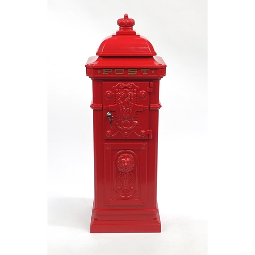 2065 - Grand Pillar Cast Aluminium Letter Mail Box 103cm high