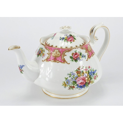 2127 - Royal Albert lady Carlisle pattern teapot, 15.5cm high