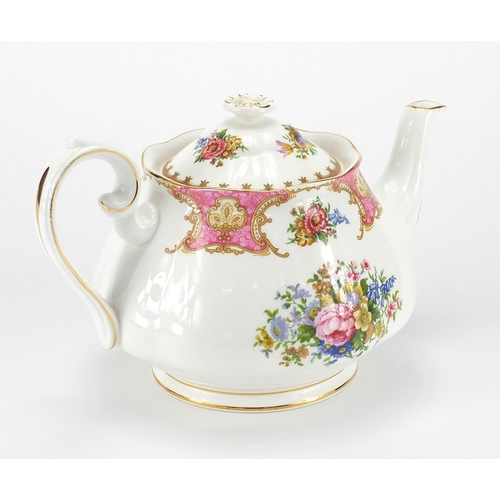 2127 - Royal Albert lady Carlisle pattern teapot, 15.5cm high