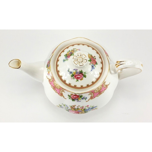 2127 - Royal Albert lady Carlisle pattern teapot, 15.5cm high