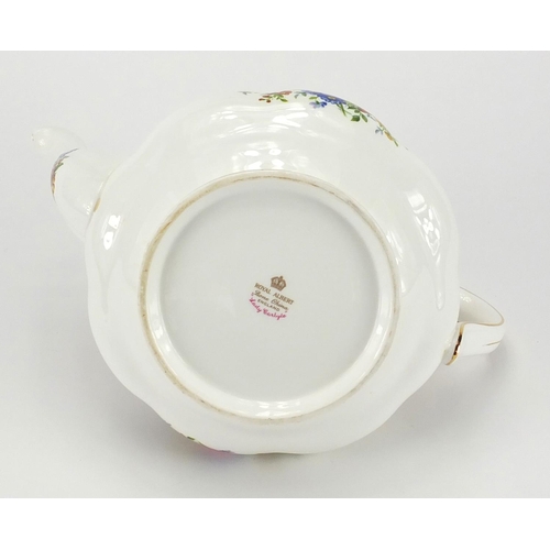 2127 - Royal Albert lady Carlisle pattern teapot, 15.5cm high