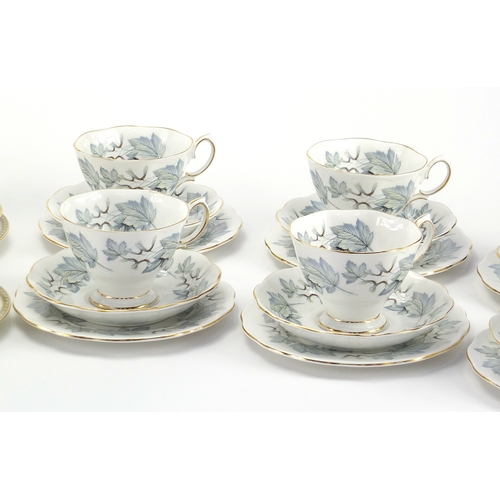 2149 - Two six place tea services, Aynsley Henley and Royal Albert silver maple