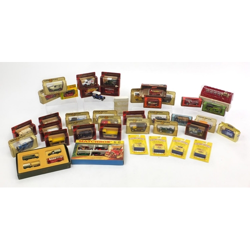 223 - Collection of mostly boxed die cast vehicles including Matchbox and models of Yesteryear examples